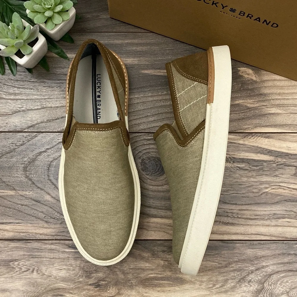 NIB Lucky Brand Dexter Washed Canvas Slip On